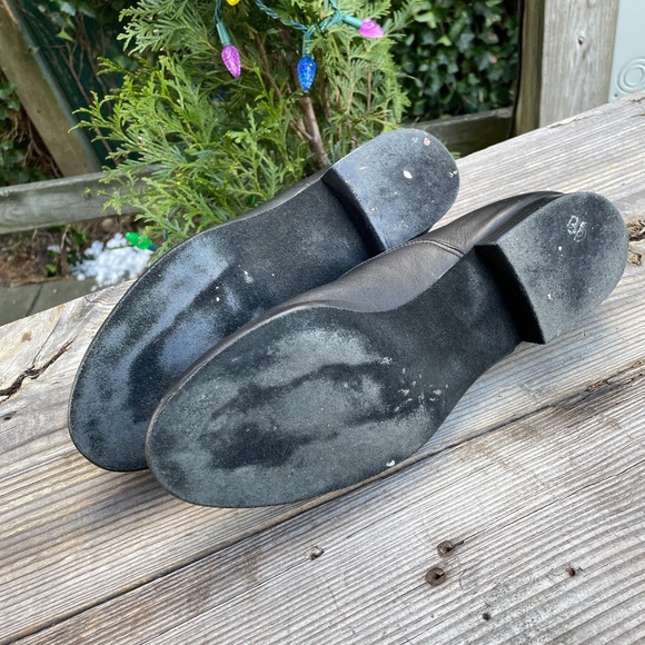 Women's 10 W Black Leather Sport Capezio Jazz Dance Shoes Ballet Soft - Picture 4 of 8